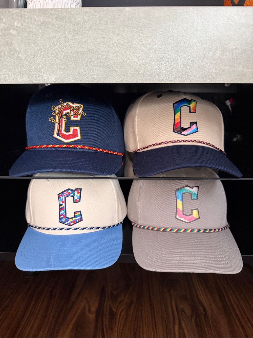 Four brand new Cleveland Guardians Caps